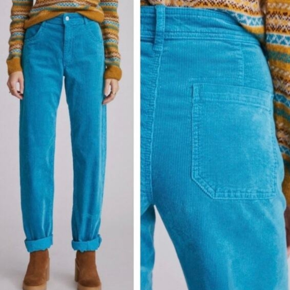 Anthropologie Maeve Curved Corduroy Pants
